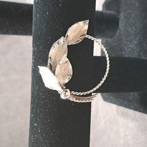 Vintage Rare Canadian MCM Bond Boyd Sterling Silver Circle Leaves Brooch VG+